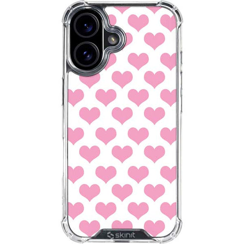 Plush Pink Hearts iPhone 16 Clear Case
