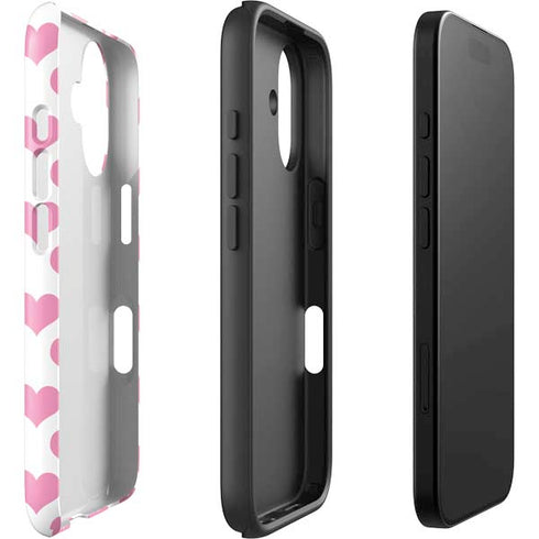 Plush Pink Hearts iPhone 16 Impact Case
