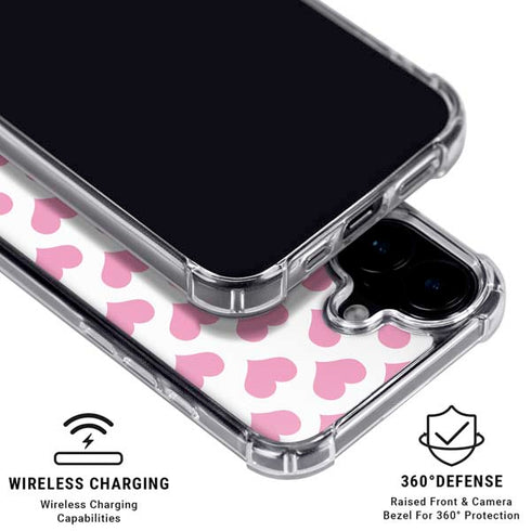 Plush Pink Hearts iPhone 16 MagSafe Case