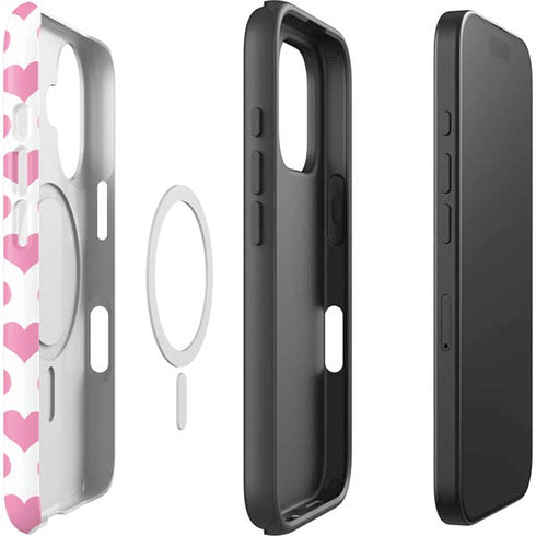Plush Pink Hearts iPhone 16 Magsafe Impact Case