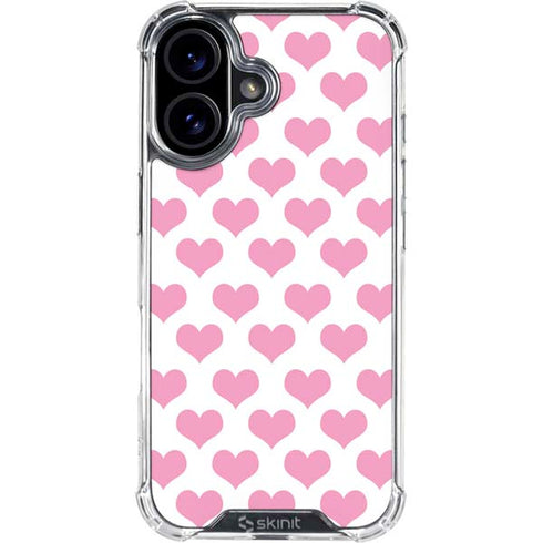 Plush Pink Hearts iPhone 16 Plus Clear Case