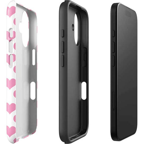 Plush Pink Hearts iPhone 16 Plus Impact Case