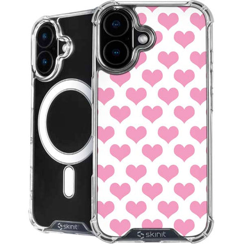 Plush Pink Hearts iPhone 16 Plus MagSafe Case