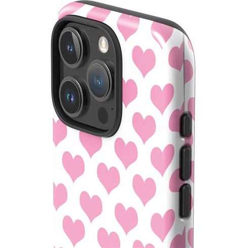 Plush Pink Hearts iPhone 16 Pro Impact Case