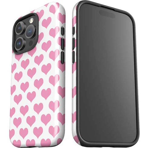 Plush Pink Hearts iPhone 16 Pro Impact Case