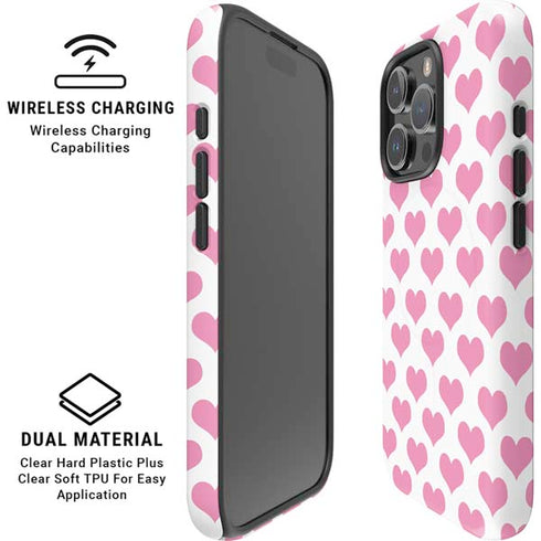 Plush Pink Hearts iPhone 16 Pro Magsafe Impact Case