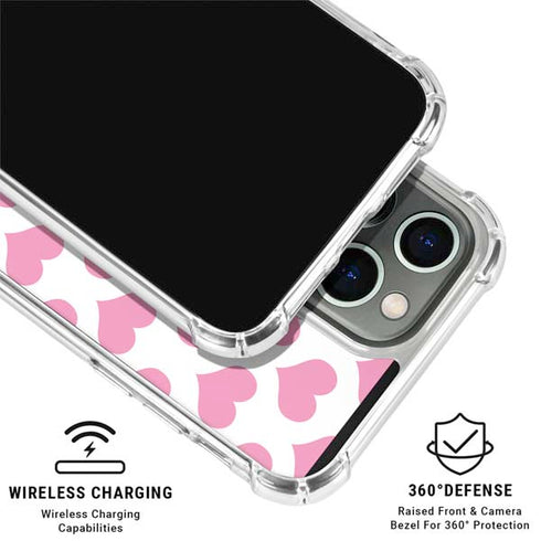 Plush Pink Hearts iPhone 16 Pro Max Clear Case