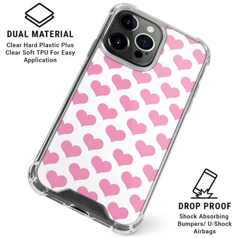 Plush Pink Hearts iPhone 16 Pro Max Clear Case