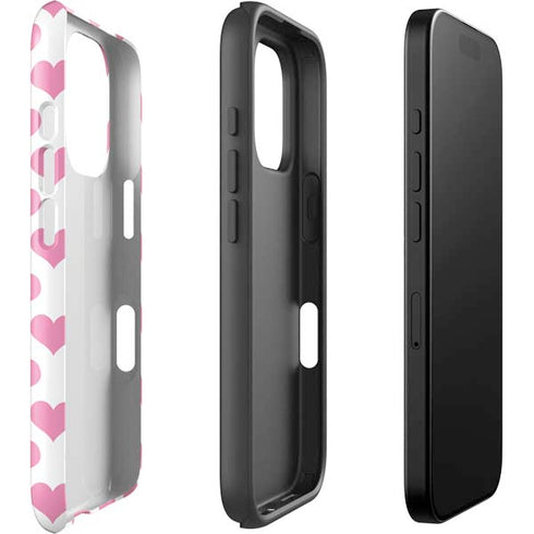 Plush Pink Hearts iPhone 16 Pro Max Impact Case
