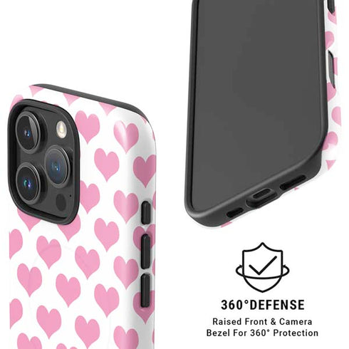 Plush Pink Hearts iPhone 16 Pro Max Magsafe Impact Case