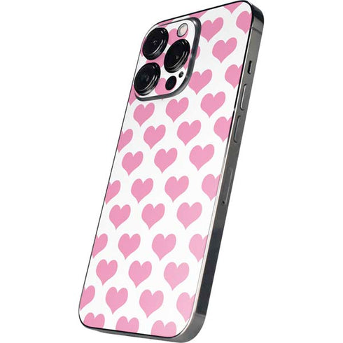 Plush Pink Hearts iPhone 16 Pro Skin