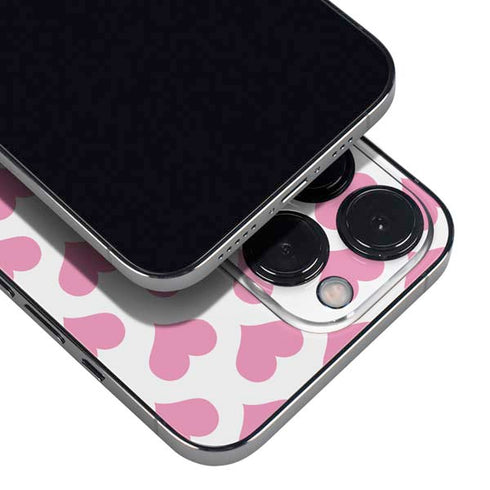 Plush Pink Hearts iPhone 16 Pro Skin