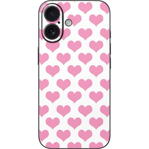 Plush Pink Hearts iPhone 16 Skin