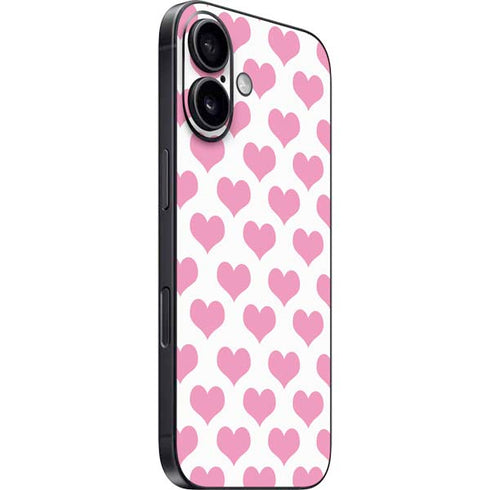 Plush Pink Hearts iPhone 16 Skin
