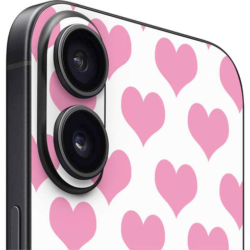 Plush Pink Hearts iPhone 16 Skin