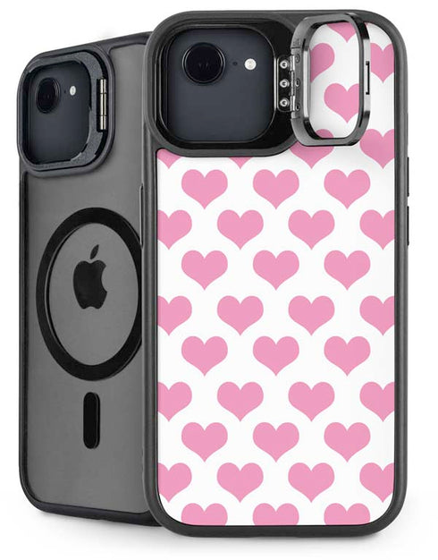 Plush Pink Hearts iPhone 16e Kickstand Case