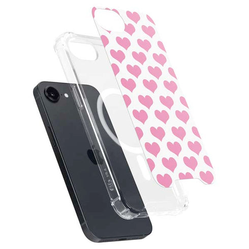 Plush Pink Hearts iPhone 16e MagSafe Case