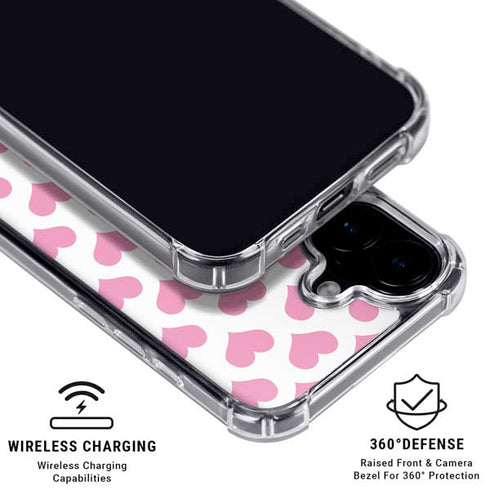Plush Pink Hearts iPhone 17 Clear Case
