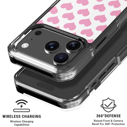 Plush Pink Hearts iPhone 18 Pro Clear Case