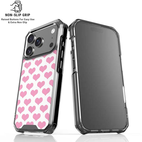 Plush Pink Hearts iPhone 18 Pro Clear Case