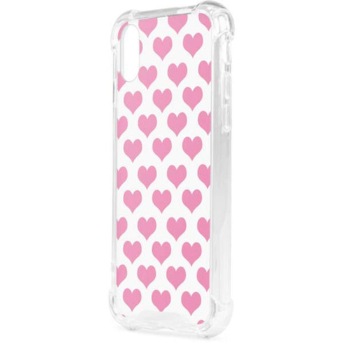 Plush Pink Hearts iPhone XS Clear Case