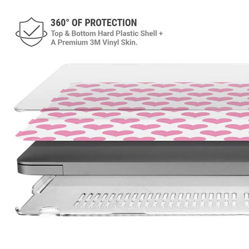 Plush Pink Hearts MacBook Pro 14in (2021-24) Case plus Skin