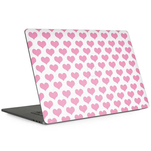 Plush Pink Hearts MacBook Skins