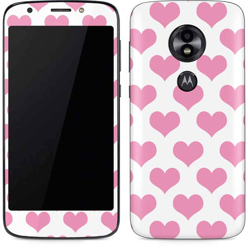 Plush Pink Hearts Moto E5 Play Skin