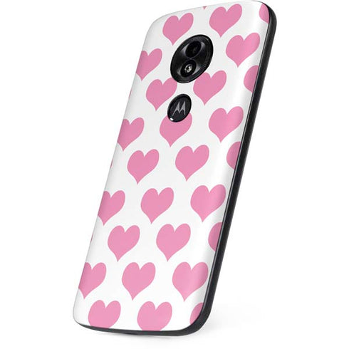 Plush Pink Hearts Moto E5 Play Skin