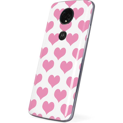 Plush Pink Hearts Moto E5 Plus Skin