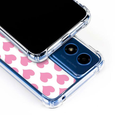 Plush Pink Hearts Moto G 5G (2024) Clear Case