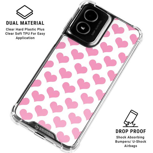 Plush Pink Hearts Moto G Power 5G (2024) Clear Case