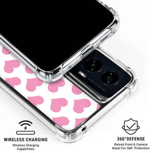 Plush Pink Hearts Moto G Power 5G (2024) Clear Case