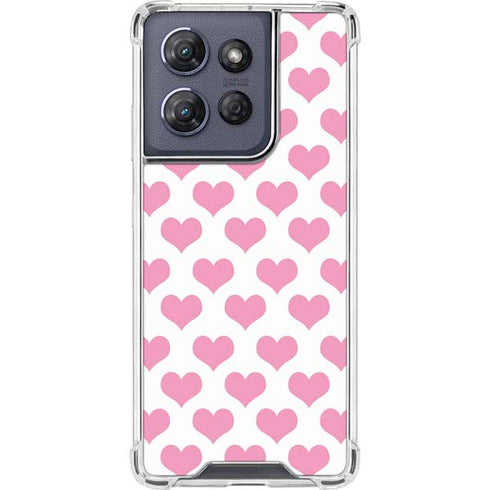 Plush Pink Hearts Moto G Power 5G (2025) Clear Case