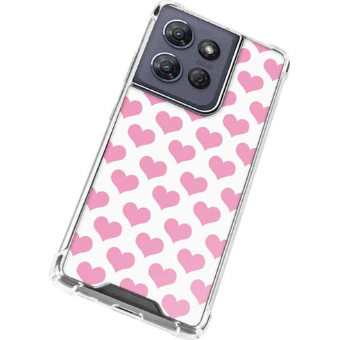 Plush Pink Hearts Moto G Power 5G (2025) Clear Case