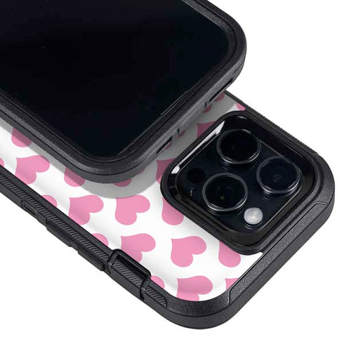 Plush Pink Hearts Otterbox Defender iPhone Skin