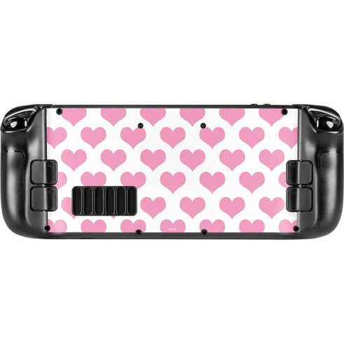Plush Pink Hearts Steam Deck Handheld Gaming Computer OLED Skin