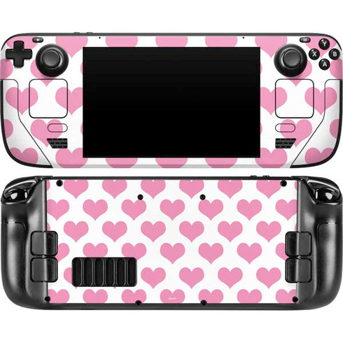 Plush Pink Hearts Steam Deck Handheld Gaming Computer Skin