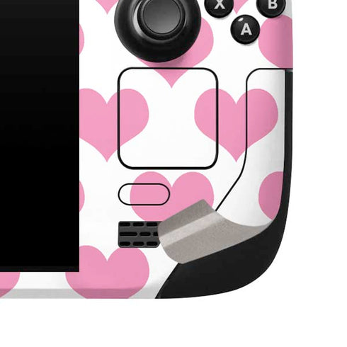 Plush Pink Hearts Steam Deck Handheld Gaming Computer Skin