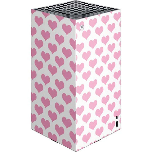 Plush Pink Hearts XBox Series X Digital Edition Console Skin
