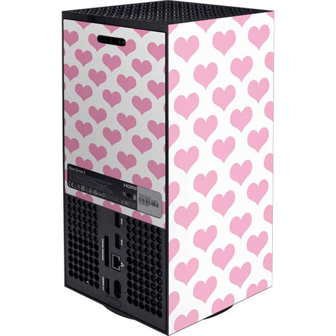 Plush Pink Hearts XBox Series X Digital Edition Console Skin