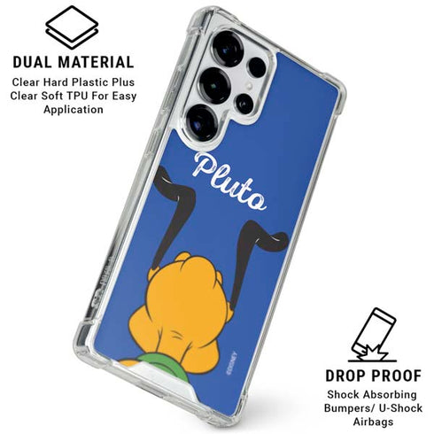Disney Friends Pluto Backwards Galaxy S25 Ultra Clear Case