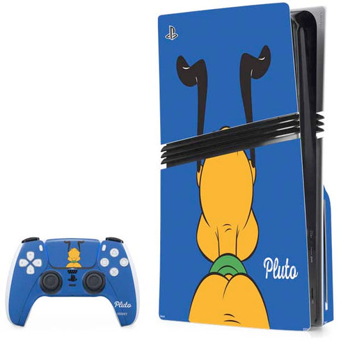 Disney Friends Pluto Backwards PS5 Pro Disk Bundle Skin