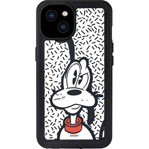 Disney Friends Pluto Confused iPhone 15 Plus Waterproof Case