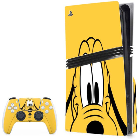 Disney Friends Pluto Up Close PS5 Pro Disk Bundle Skin