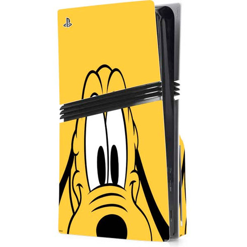 Disney Friends Pluto Up Close PS5 Pro Disk Console Skin