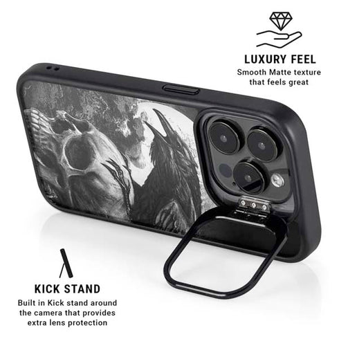 Alchemy Carta Poes Raven iPhone 14 Pro Max Kickstand Case