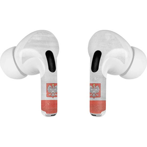 Poland Flag Distressed AirPods Skins