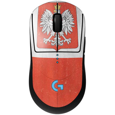 Poland Flag Distressed G Pro Wireless Gaming Mouse Skin