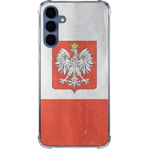 Poland Flag Distressed Galaxy A35 5G Clear Case